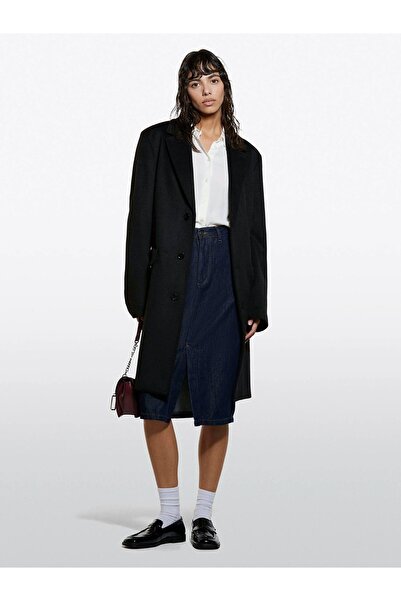 Sisley 100% Viscose Asymmetric Oversized Shirt Women's Cream Shirt - 325A5Idtlq09G