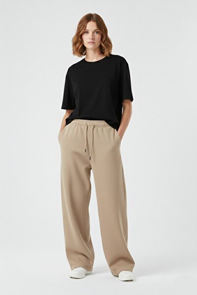 Wekame jeans Γυναικεία φόρμα oversized με ελαφρύ κλωστές με φαρδύ πόδι