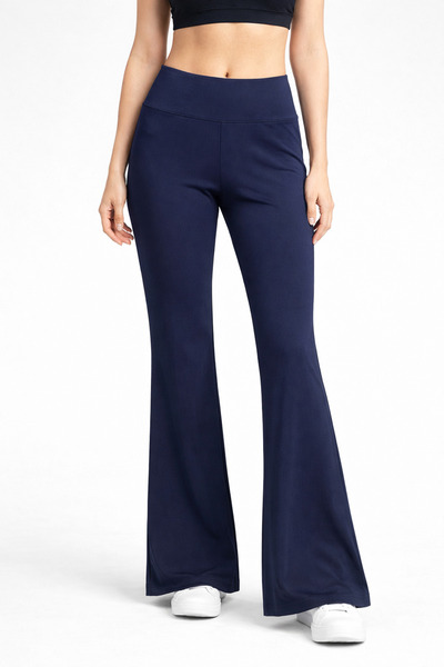 SİWELLİ LACİVERT ISPANYOL PAÇA TAYT, Şardonlu Dalgıç, Yüksek Bel, Toparlayıcı...