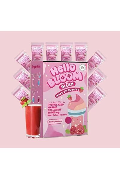 hello bloom مشروب جليم ميلكي فراولة كولاجين