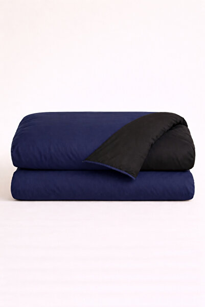 İQON Double (1 Piece) Duvet Cover 100% Cotton Navy Blue-Black