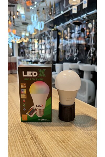 LEDX LED Ampul Uzaktan Kumandalı Renk Değiştirebilen RGB + Beyaz Işık 9W E27 ...