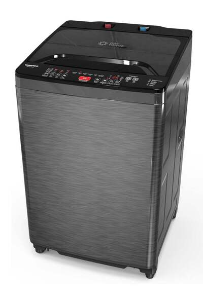 Tornado غسالة ملابس تحميل علوي سعة 12 كجم مزودة بمضخة تصريف، 860 دورة في الدقيقة، 6 برامج، لون فضي داكن