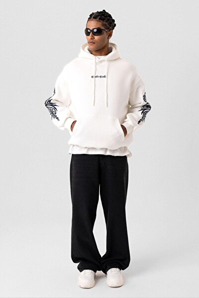 VAMOSCLO Patterned Oversized sweatshirt ecru