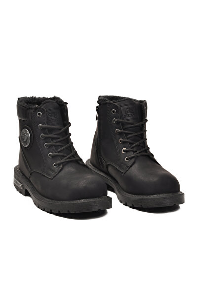 WALKWAY 528 Non-Slip Fleece-Lined Black Men's Boots