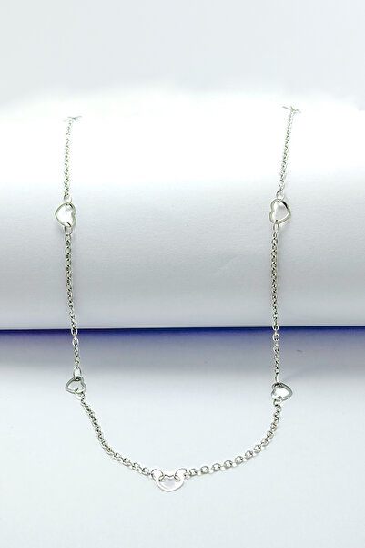 DEARWİSH Stainless Steel Heart Mimimal Necklace Chain 60 cm Thin Chain