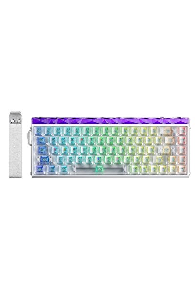 Aula Hero 68 He Manyetik Klavye Rapid Trigger Silver Switch 8000Hz RGB Neon TKL Hot Swap Oyuncu Klav