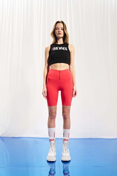 VDR Black Corded Fabric Crop Tank Top 17013