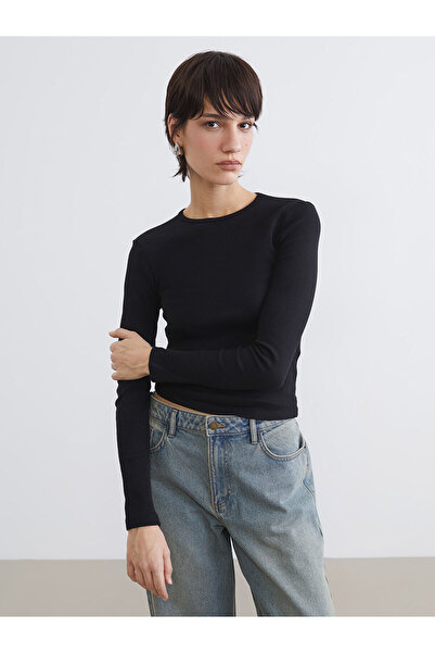 LC Waikiki Peak New Season Crew Neck Corded Fabric Women's Bodysuit