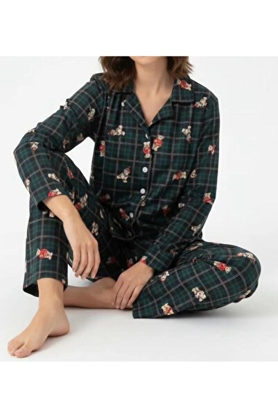 Hepyek Patterned Suede Fabric Pajama Set