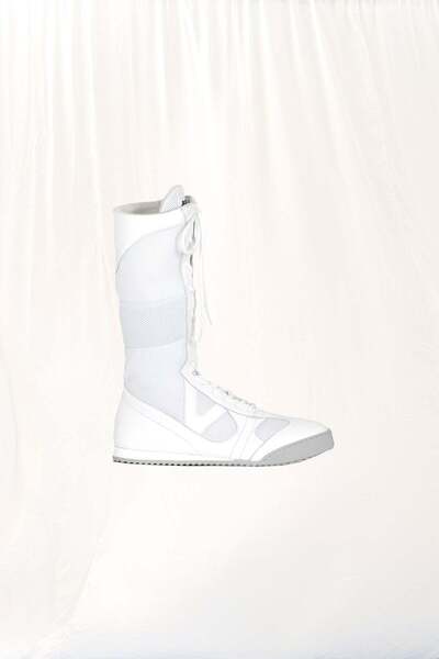 VDR حذاء رياضي من الجلد الأبيض بالبوا