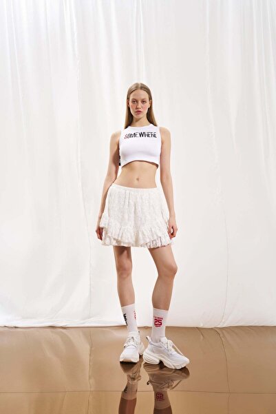 VDR White Lace Mini Skirt 17135