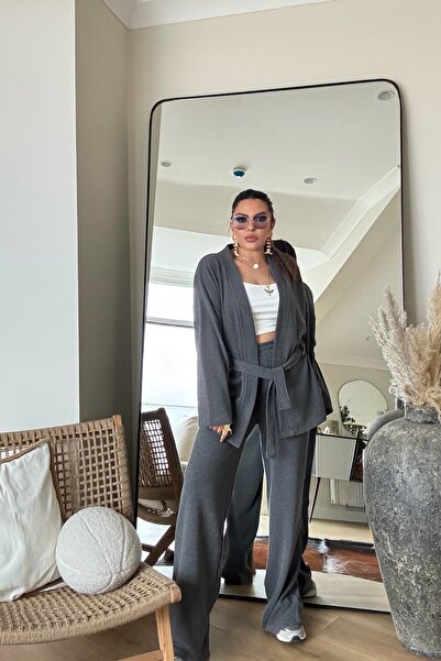 Sohotique By P Soft Touch Belted Suit Anthracite