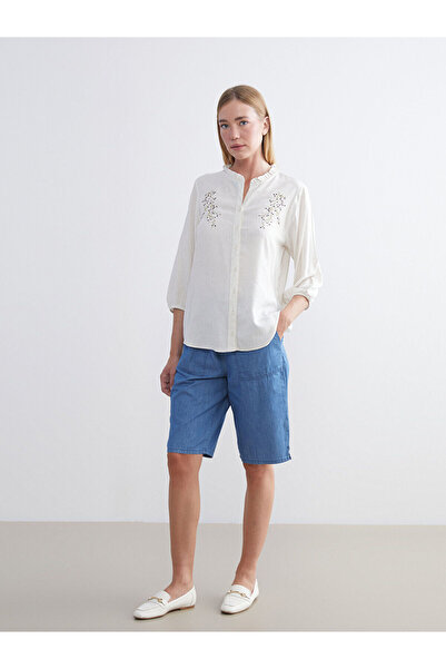 LC Waikiki Peak New Season Elastic Waist Bermuda Fit Women's Jean Shorts