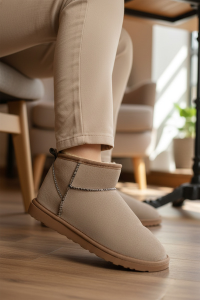 WALKWAY Ayakmod U-19 Fur-Lined Cold Resistant Mink Women's Boots