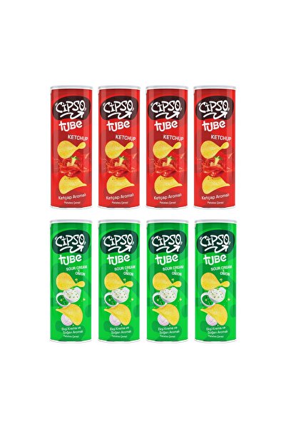 Cipso رقائق بنكهة الكاتشب والكريمة الحامضة 160 جرام، عبوة مختلطة من 8 قطع