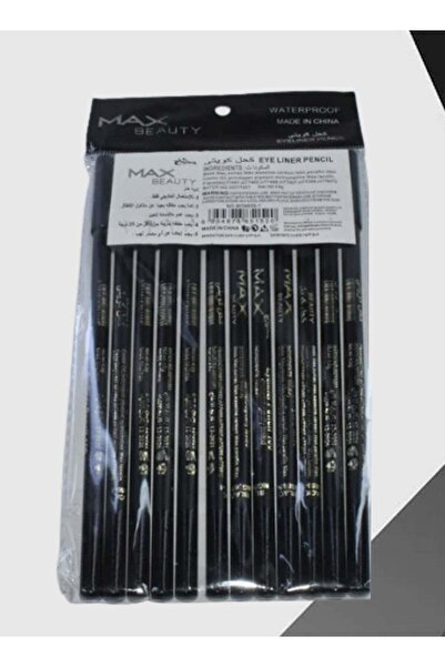 Max Beauty 12 Pieces Longwear Kuwaiti Eyeliner Pencil Black