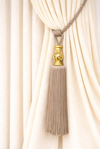 MEFAKS TEKSTİL Polyester Headboard Model Baroque Braçol Mink Cornice Takmatik