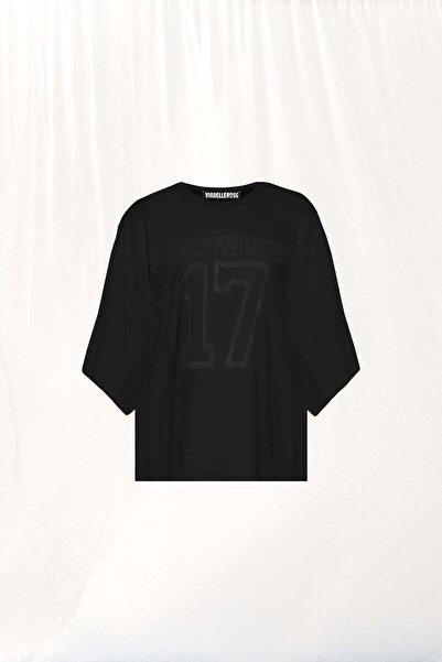 #vdr viadellerose Siyah Baskili T-shirt 17316