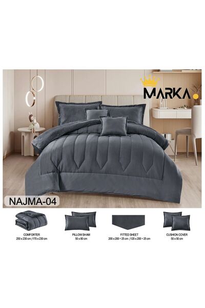 Marka A winter double bedspread that combines elegance and beauty to give you warmth and comfort. Includes 6 pieces: a quilt measuring 250*230 cm.