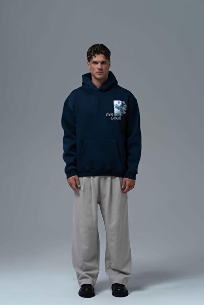 SAW Urbanity Van Gogh Irises Oversize Sweatshirt Erkek İndigo