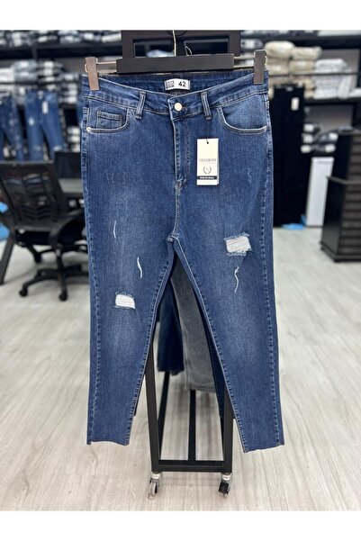 Stilys jeans Gamze Moda Plus Size Ripped Detailed Skinny Leg Jeans