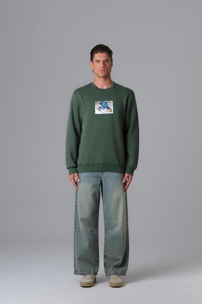 SAW Urbanity Van Gogh Atlas Sweatshirt Erkek Koyu Yeşil