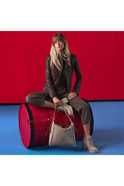 Tergan Bej Hakiki Deri Kadın Omuz Çantası - S25K1BC80530-V1M