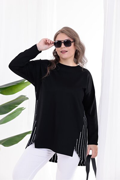 Siyezen Plus Size Striped Tunic Blouse