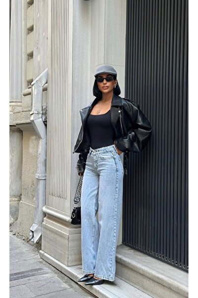 MRİABE Pantaloni de blugi Maybach Power Lycra pentru femei, cu talie super în...