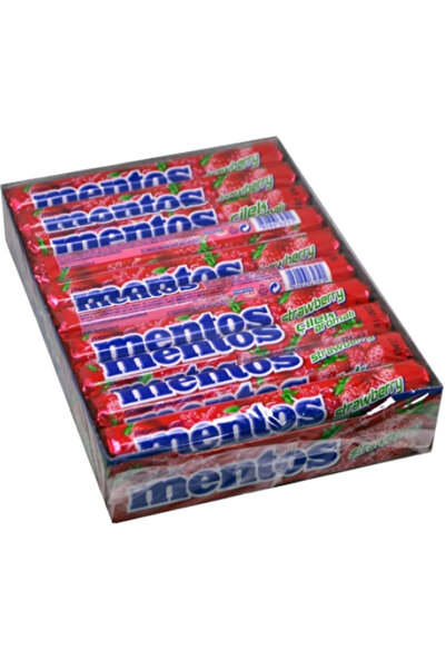 Mentos Stick Çilek Aromalı Çiğnenen Draje Şekerleme 37,5 GR * 20 Adet