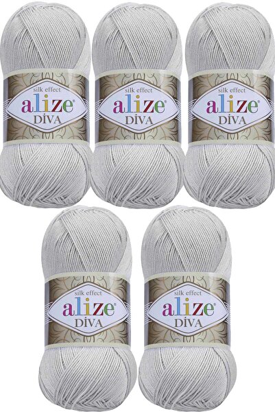 Alize Diva Shiny & Mercerized Summer Spring Knitting Yarn No.: 168 (5 pieces)