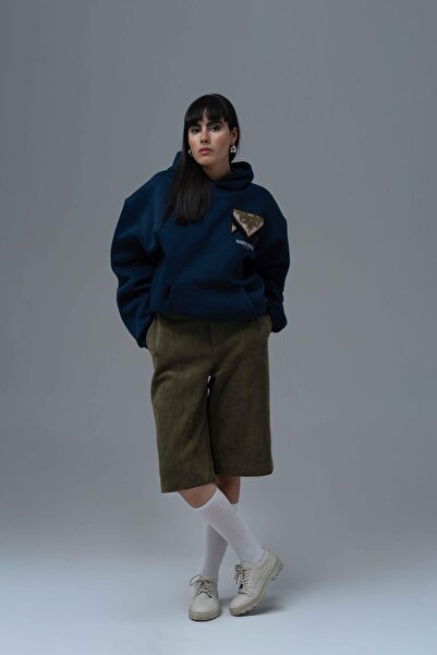 SAW Urbanity Memories Never Die Oversize Sweatshirt Kadın İndigo