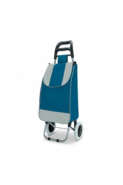 Generic Shopping cart with fabric basket and wheels – blue