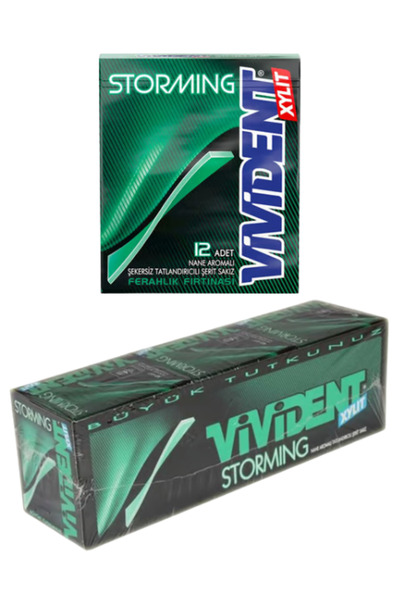 Vivident Storming Nane Aromalı Şekersiz Tatlandırıcılı Şerit Sakız 33 GR * 18...
