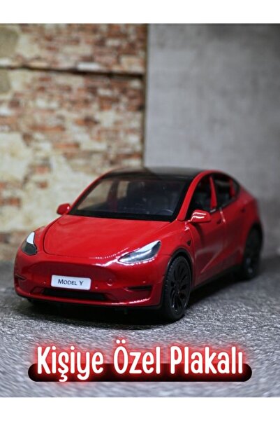 bebeym Tesla Model Y Metal Model Araç 1:24 Ölçek Kırmızı
