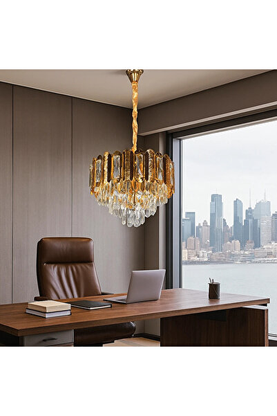 HAMER ثريا علاقي مودرن ذهبي E14 خمس لمبات 400 ملم - تصميم فاخر