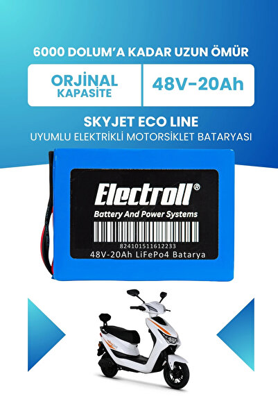ELECTROLL SKYJET ECO LINE Uyumlu Batarya (Standart Kapasite) LiFePO4 48V 20Ah...
