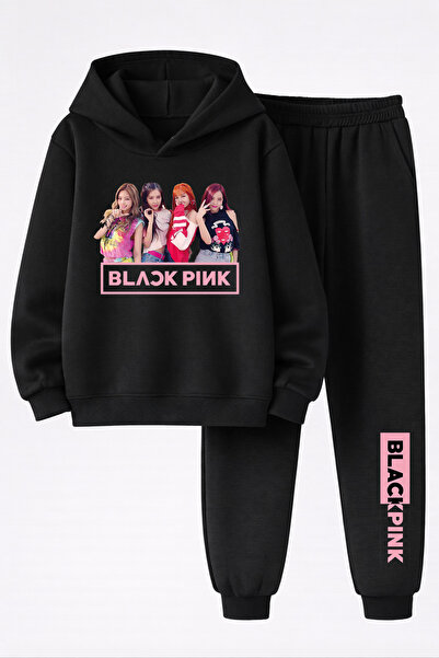 MAGORS Blackpink Printed 3-Ply Quality Sweatshirt and Trackpants Kids Bottom-...
