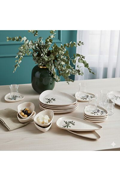 Karaca New Alyvia 24 Parça 6 Kişilik Kahvaltı/Servis Takımı Vintage