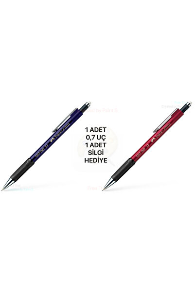 Faber Castell 1347 Versatil Uçlu Kalem 0.7 Navy Blue MAVİ ve BORDO 2'li Set /...