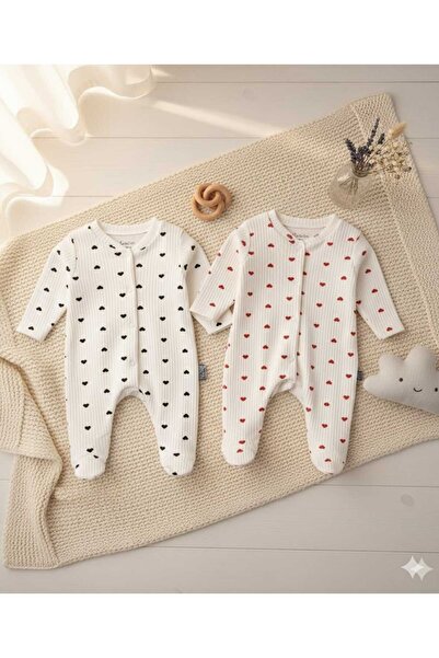MiniBou Newborn Baby Cotton Booties Patterned 2-Piece Romper 0-3-6 Months Hos...