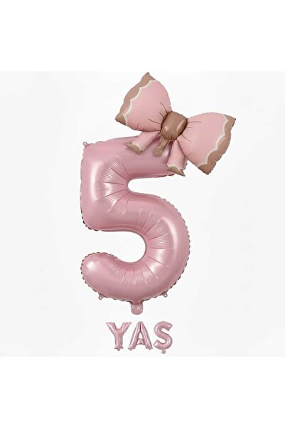 ÇITIPITISTORE pembe renk 2 li rakam fiyonk folyo balon