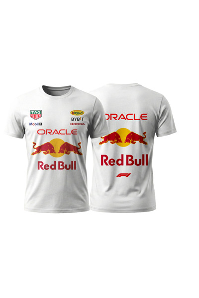 karikatürstore Redbull F1 Yarış Forması Tasarımlı Arka ve Ön Baskılı T-shirt