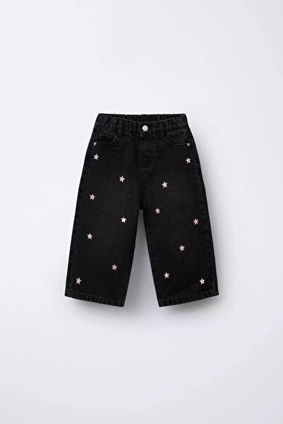 Alvadonna PANTALONI DE DENIM PENTRU FATA CU IMPRIMARE SILVERY STAR (FIT COMFO...