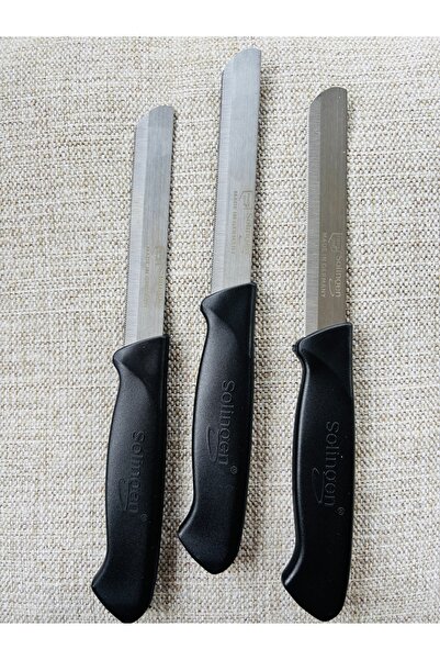 Solingen Micro Tırtıklı Sebze Doğrama Bıçağı 3'lü Siyah Renk