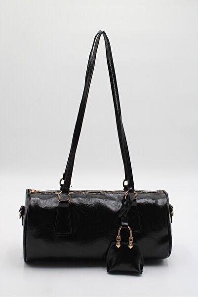 LASSO Geantă de mână, de braț și de umăr, din piele lăcuită, moale, pentru femei