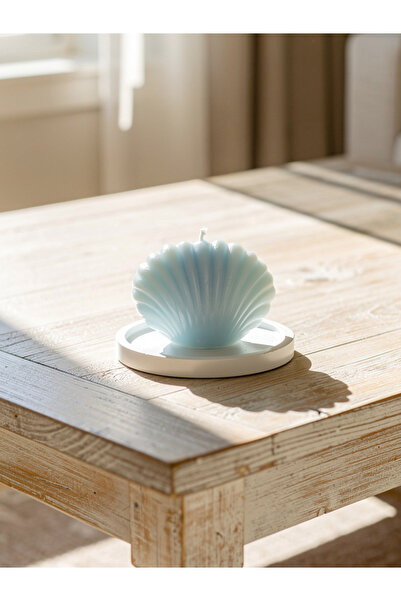 Mumoza Dekoratif Midye Desenli Mum + Okyanus Kokulu