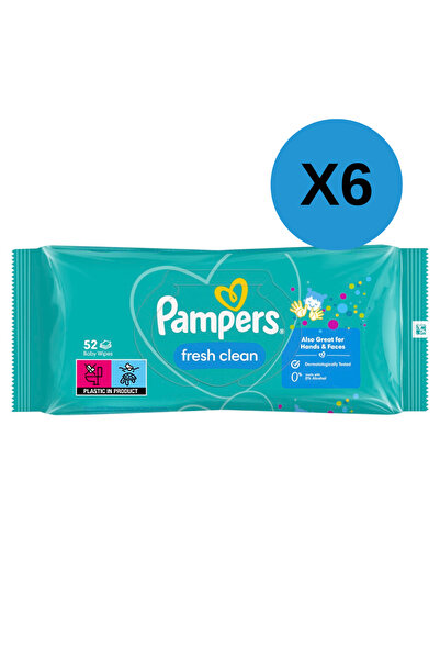 Pampers Pack of 6 - Fresh Clean Wet Wipes, 52 Pieces/Pack