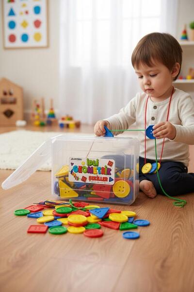 BYCEGU 56627 ZEKA GELİŞTİRİCİ İPLİ OYUNCAK GEOMETRİK ŞEKİLLER